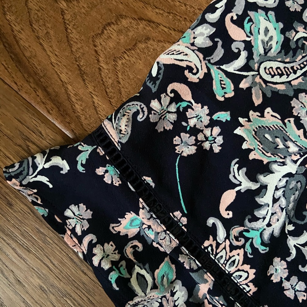 Loft Paisley Flippy Skirt in Industrial Navy - Picture 4 of 7